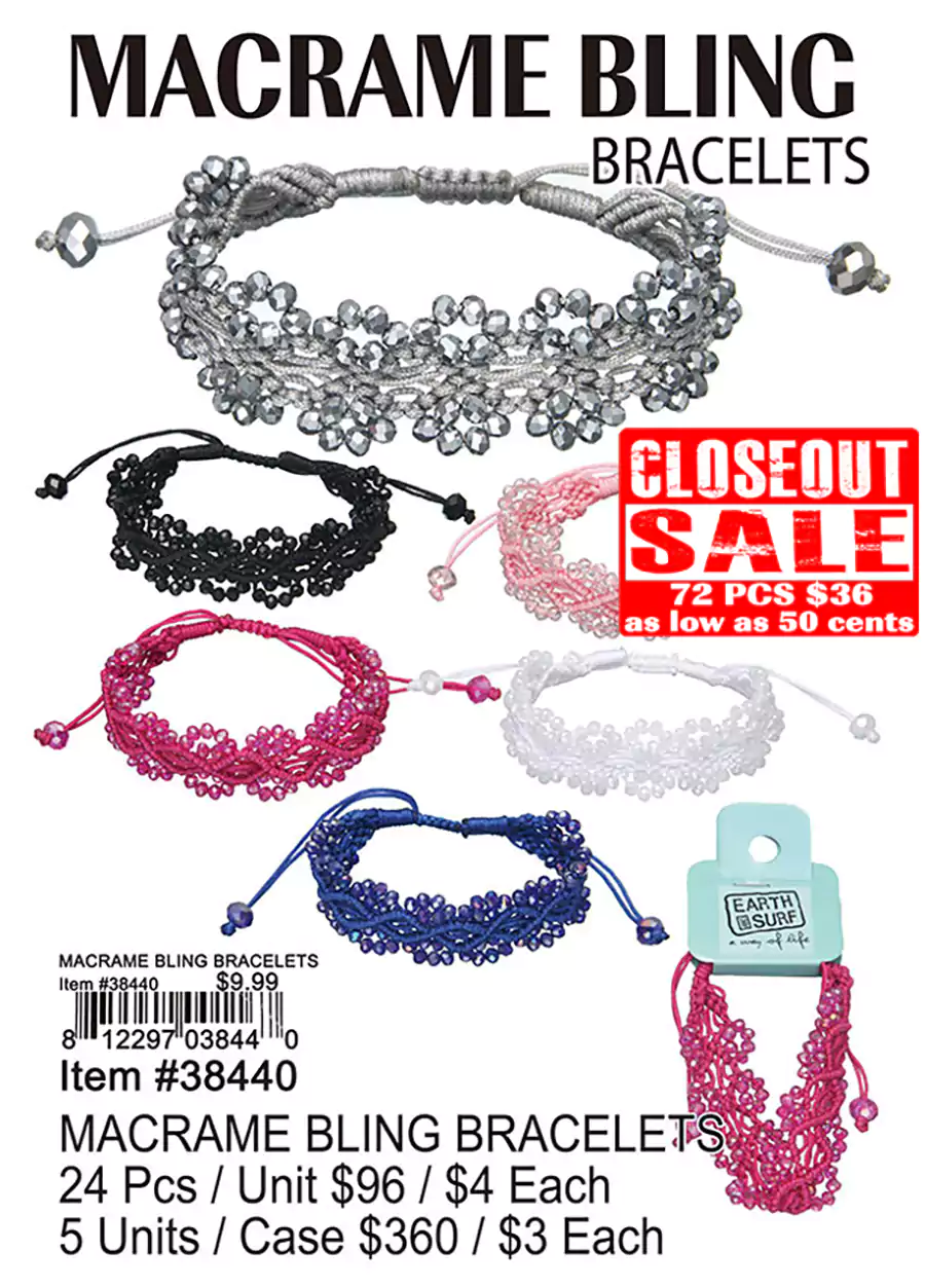 Macrame Bling Bracelets (CL)